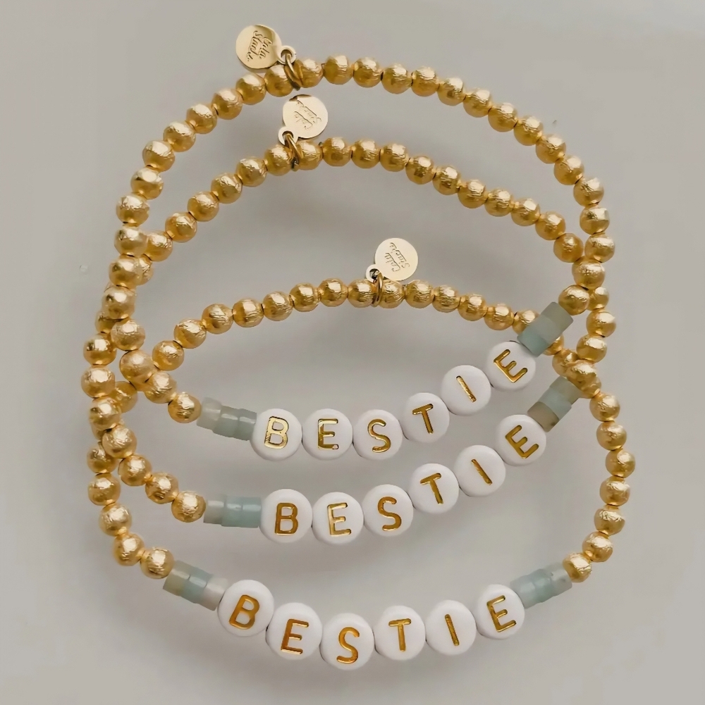 Cola Stacks Gold and White 'Bestie' Bracelet